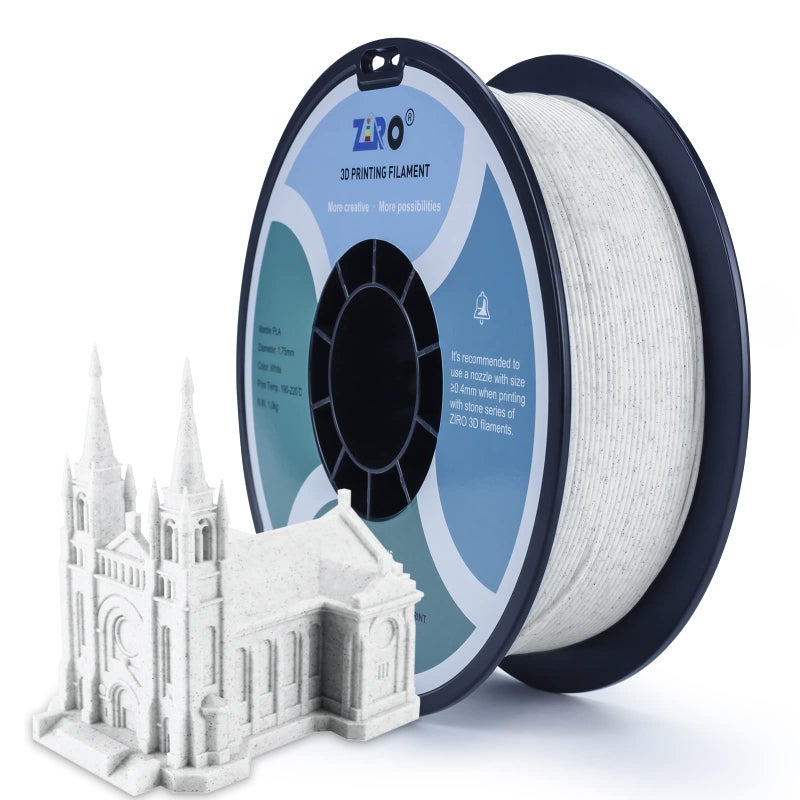 ZIRO PLA Marble Filament 1.75mm, Nature Rock-Like 3D Printing Material, Fit for Most FDM 3D Printers, 2.2lbs Spool, Marble - Image 1